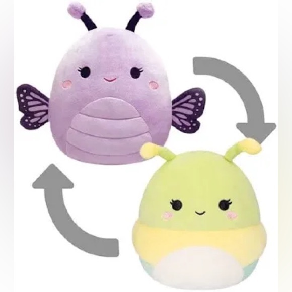 Squishmallows Other - Squishmallows Flip-A-Mallows 8-Rutabaga Caterpillar & Bibiana Butterfly